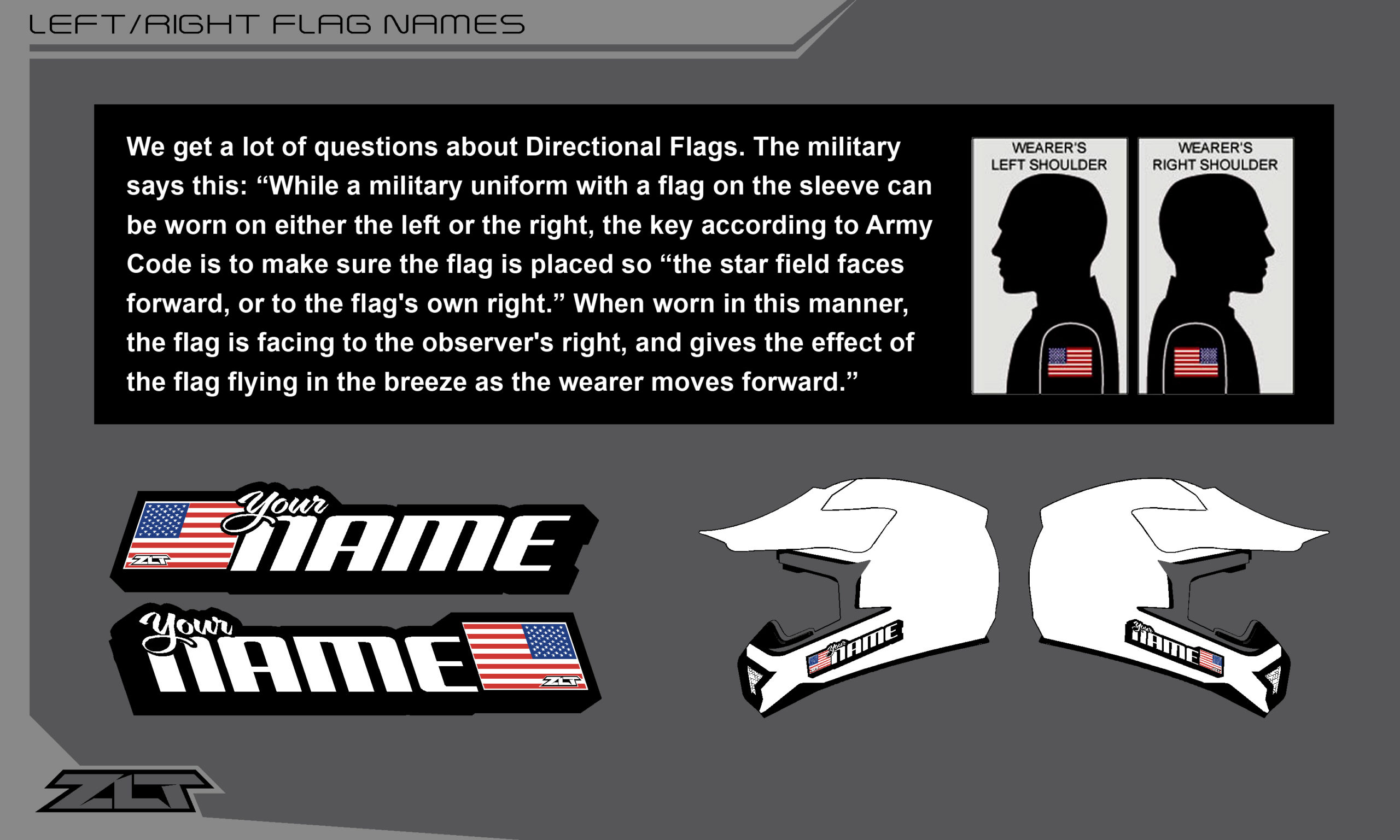 Flag Name Decal - ZLT Motocross Identification