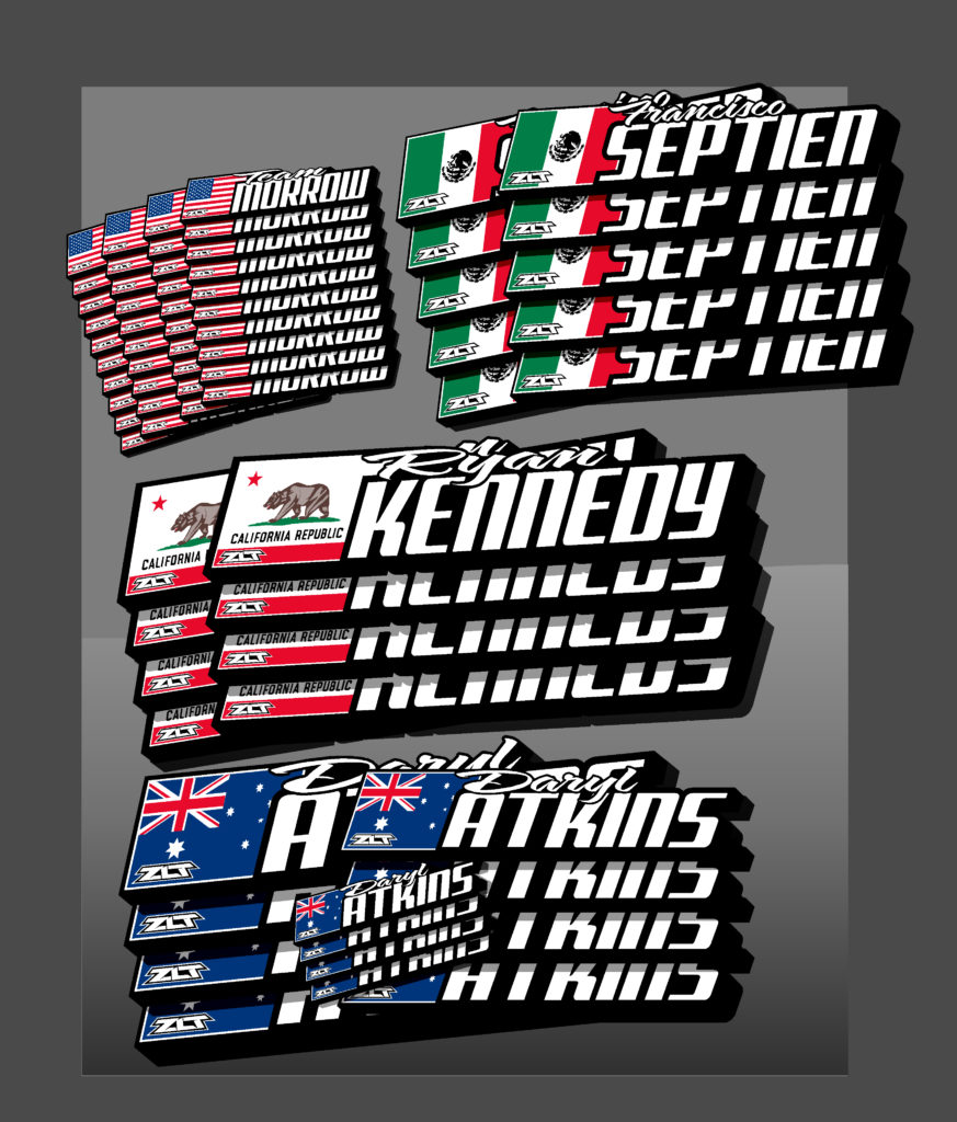 Flag Name Decal ZLT Motocross Identification