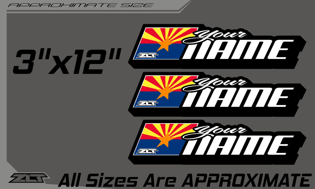 Larger Sizes Flag Name Decal ZLT Motocross Identification