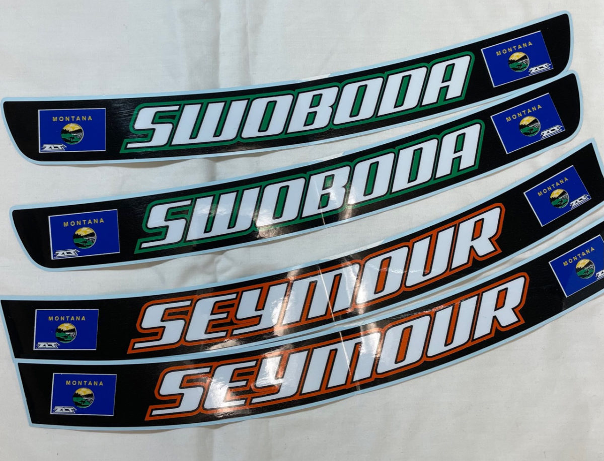 Custom Helmet Visor Strips ZLT Motocross Identification