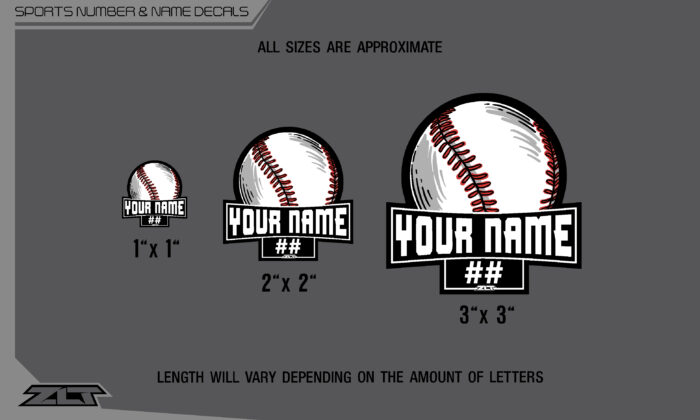 Sports Number and Name Decals - Image 3